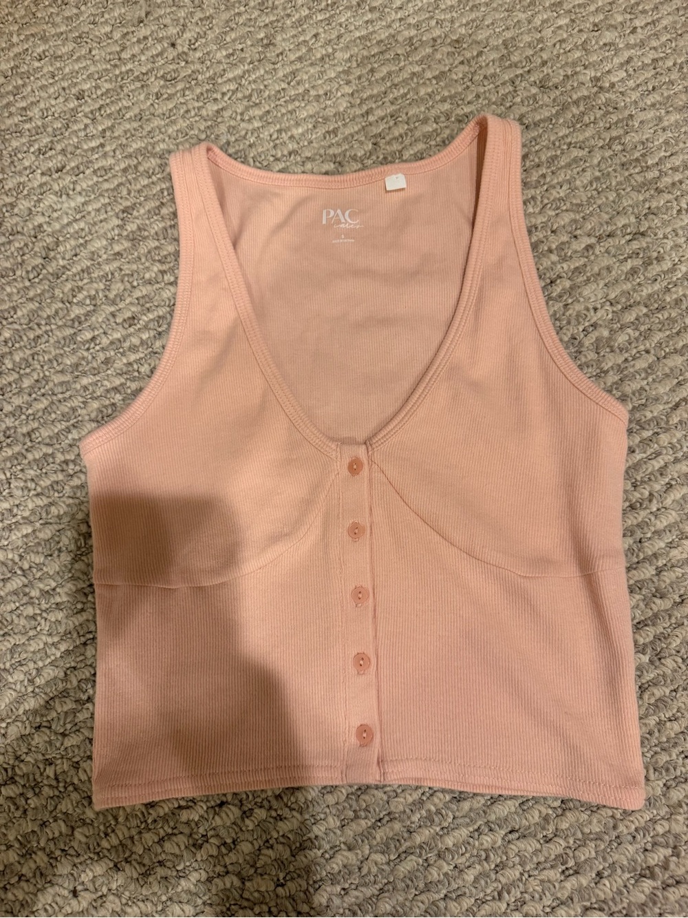 PacSun Blush Pink Ribbed Button-Up Tank